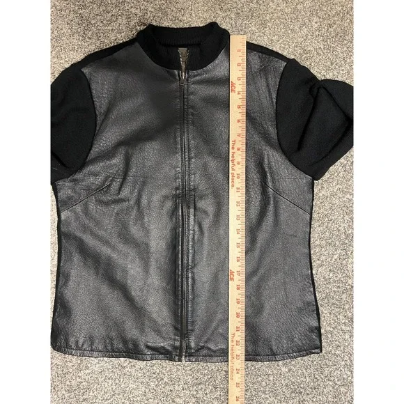 John Paul Richard Jacket Womens Medium Black Leather Full Zip Lined Stand Collar - Picture 11 of 11